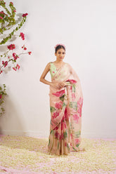 Kumud Blush Organza Silk Saree